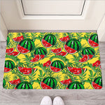 Leaf Watermelon Pieces Pattern Print Rubber Doormat