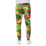 Leaf Watermelon Pieces Pattern Print Scuba Joggers