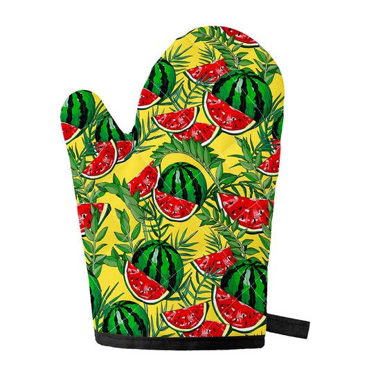 Leaf Watermelon Pieces Pattern Print Single Oven Mitt