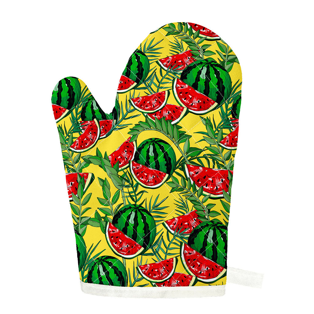Leaf Watermelon Pieces Pattern Print Single Oven Mitt