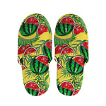 Leaf Watermelon Pieces Pattern Print Slippers