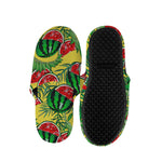 Leaf Watermelon Pieces Pattern Print Slippers
