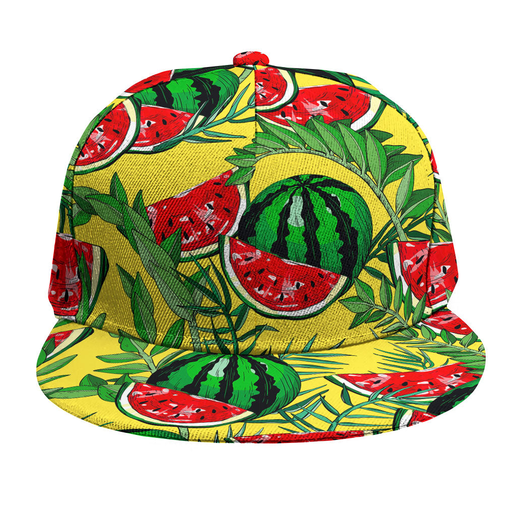 Leaf Watermelon Pieces Pattern Print Snapback Cap