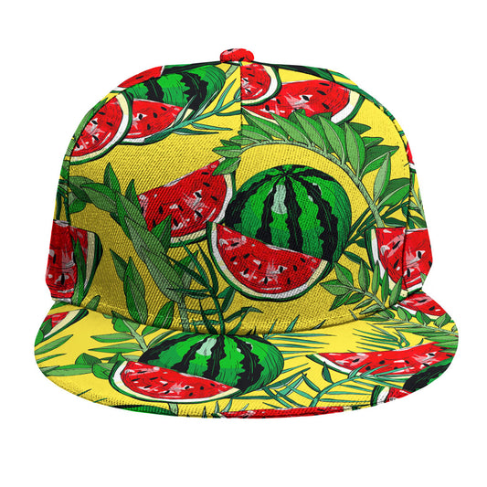 Leaf Watermelon Pieces Pattern Print Snapback Cap