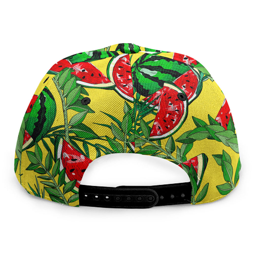 Leaf Watermelon Pieces Pattern Print Snapback Cap