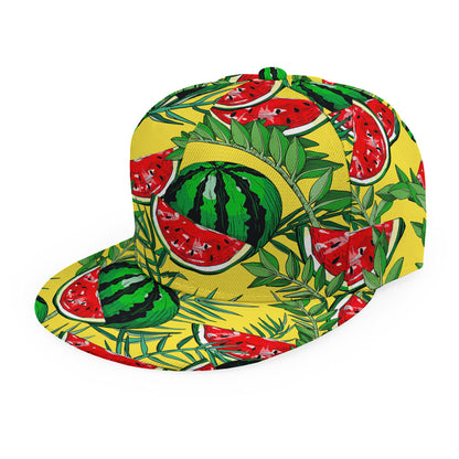 Leaf Watermelon Pieces Pattern Print Snapback Cap