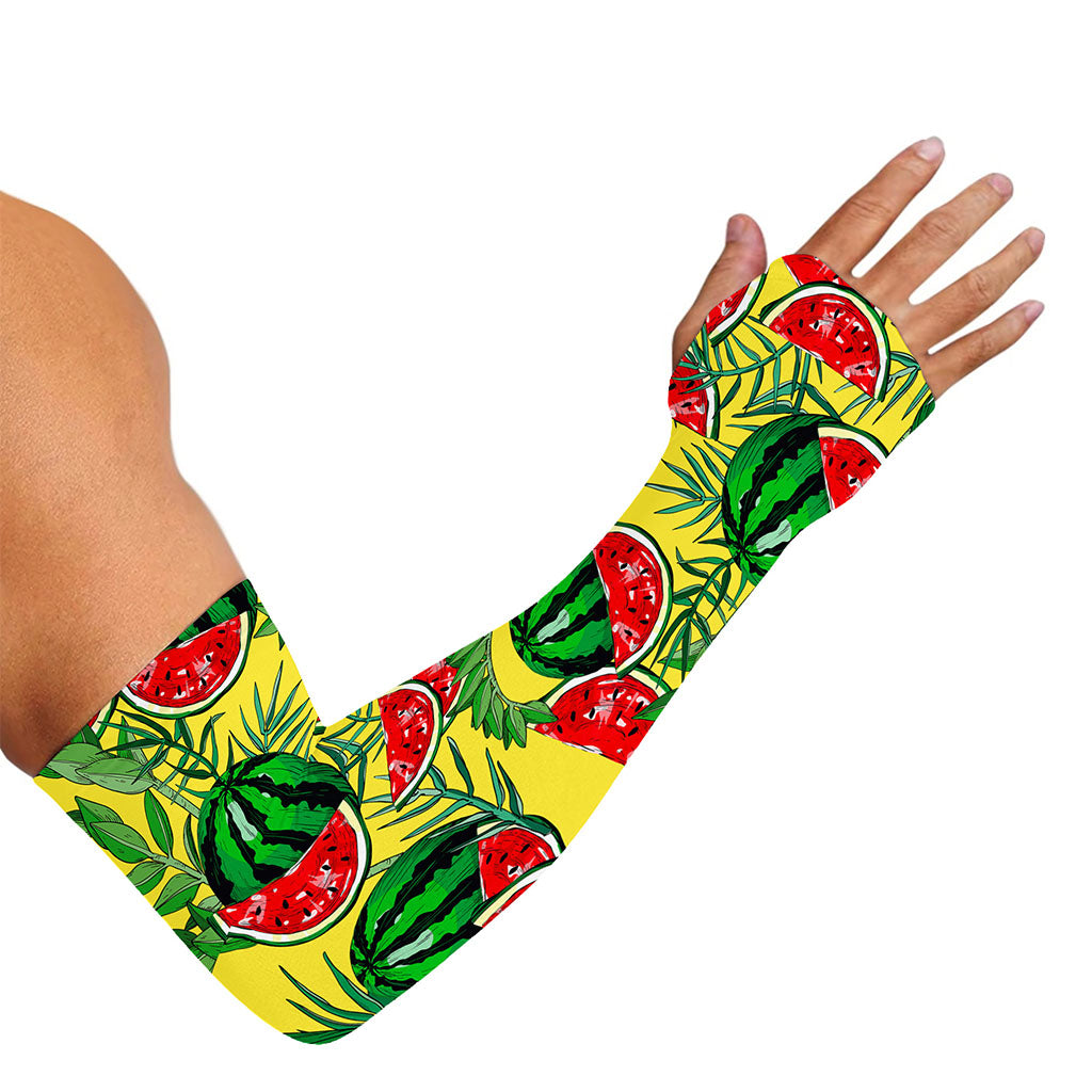 Leaf Watermelon Pieces Pattern Print Sun Protection Arm Sleeves