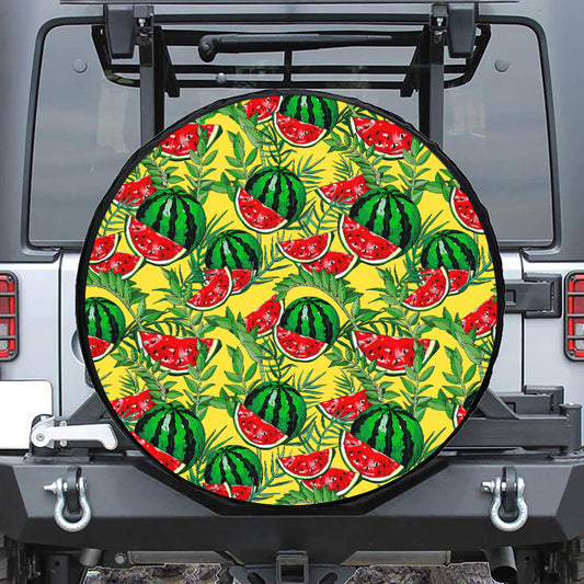 Leaf Watermelon Pieces Pattern Print Tire Cover