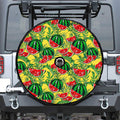 Leaf Watermelon Pieces Pattern Print Tire Cover With Camera Hole