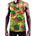Leaf Watermelon Pieces Pattern Print Men's Workout Tank Top