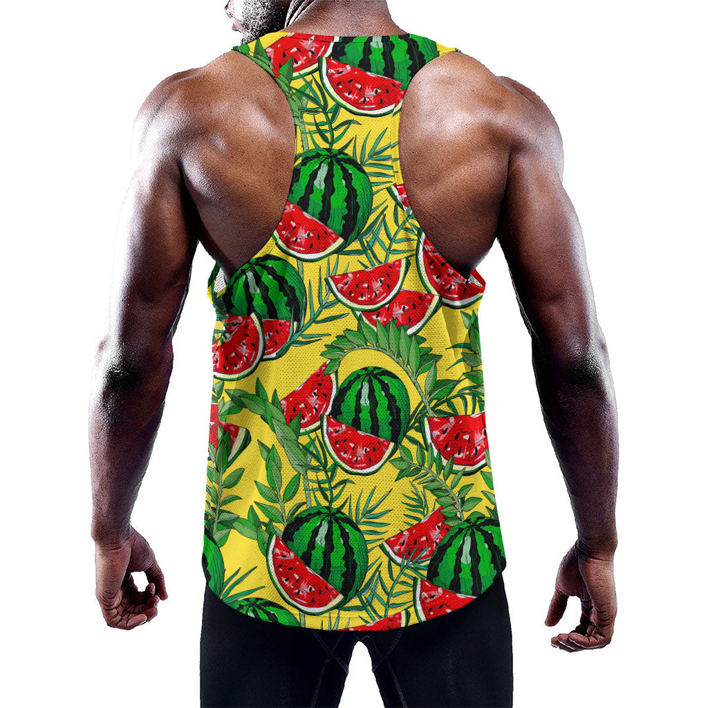 Leaf Watermelon Pieces Pattern Print Training Tank Top