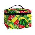 Leaf Watermelon Pieces Pattern Print Travel Makeup Bag