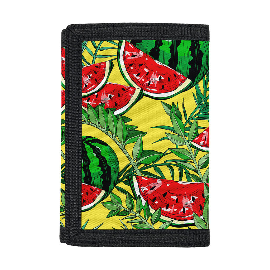 Leaf Watermelon Pieces Pattern Print Trifold Wallet