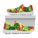 Leaf Watermelon Pieces Pattern Print White Running Shoes