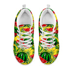Leaf Watermelon Pieces Pattern Print White Running Shoes