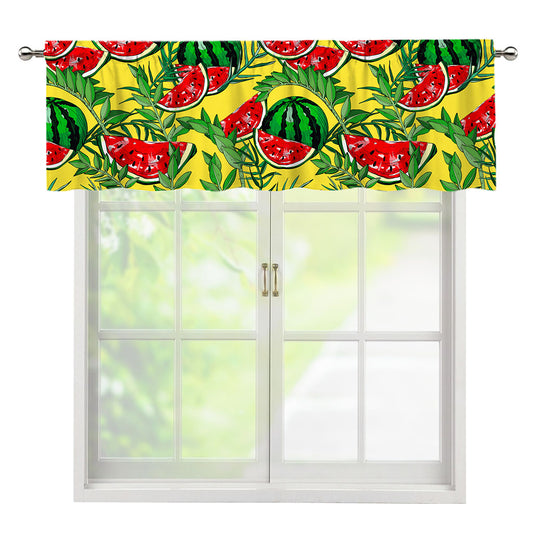 Leaf Watermelon Pieces Pattern Print Window Valance