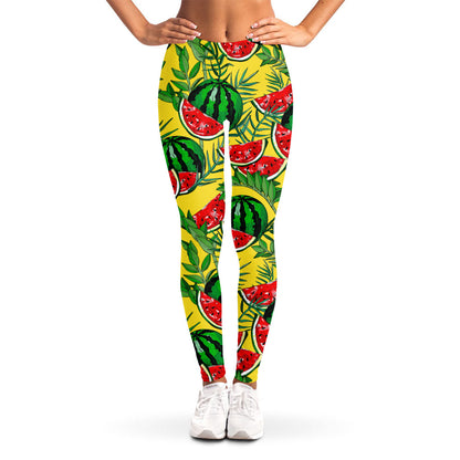 Leaf Watermelon Pieces Pattern Print Women's Leggings