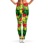 Leaf Watermelon Pieces Pattern Print Women's Leggings