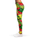 Leaf Watermelon Pieces Pattern Print Women's Leggings