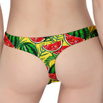 Leaf Watermelon Pieces Pattern Print Women's Thong