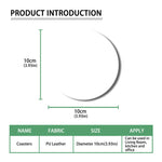 Purple Grey And White Tattersall Print Leather Coaster Set