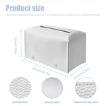 Grey Windowpane Pattern Print Leather Tissue Box Cover