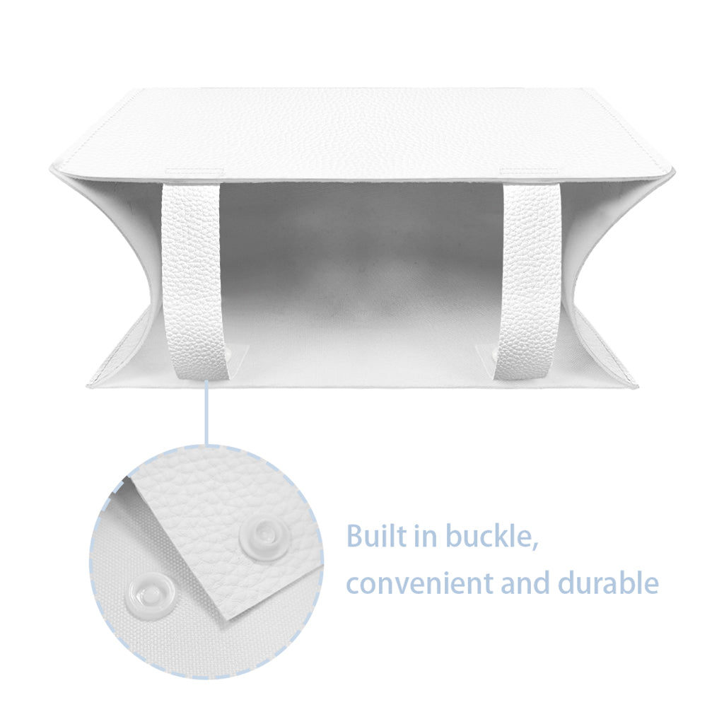 Red And White Heart Pattern Print Leather Tissue Box Cover