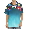 LED Christmas String Lights Print Aloha Shirt