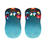 LED Christmas String Lights Print Bar Stool Covers