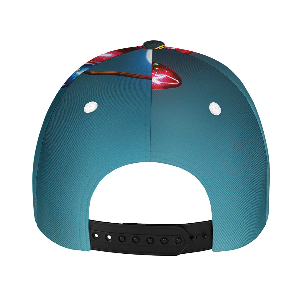 LED Christmas String Lights Print Baseball Cap