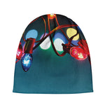 LED Christmas String Lights Print Beanie