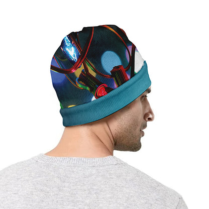 LED Christmas String Lights Print Beanie