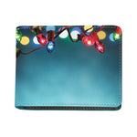 LED Christmas String Lights Print Bifold Wallet
