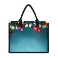 LED Christmas String Lights Print Canvas Tote Bag