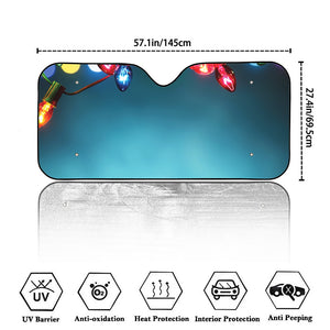 LED Christmas String Lights Print Car Windshield Sun Shade