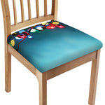 LED Christmas String Lights Print Chair Cushion Cover