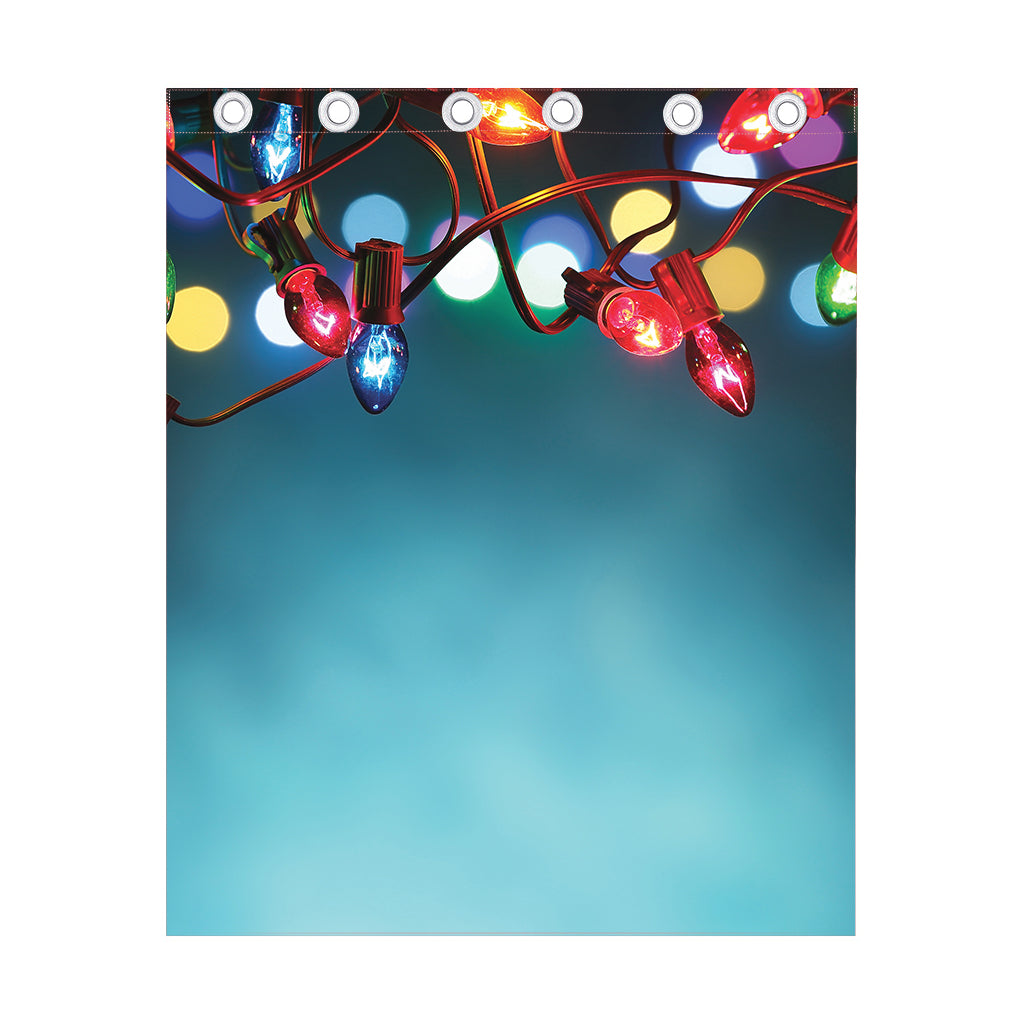 LED Christmas String Lights Print Curtain