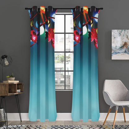 LED Christmas String Lights Print Curtain