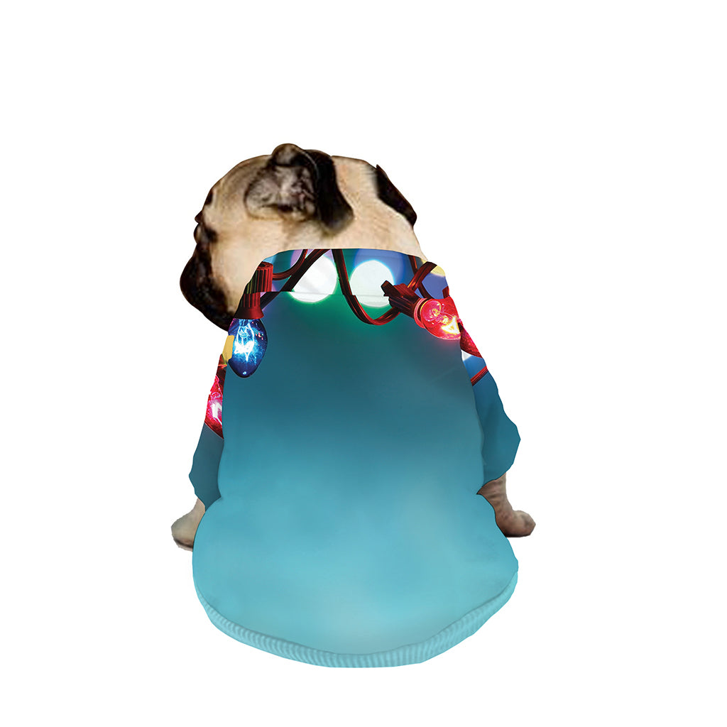 LED Christmas String Lights Print Dog Zip Up Jacket