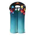 LED Christmas String Lights Print Double Neoprene Wine Tote