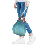 LED Christmas String Lights Print Drawstring Bag