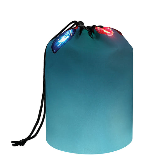 LED Christmas String Lights Print Drawstring Makeup Bag