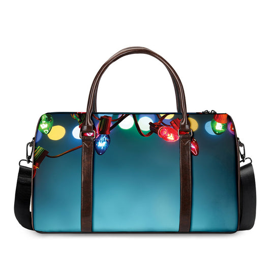 LED Christmas String Lights Print Duffle Bag
