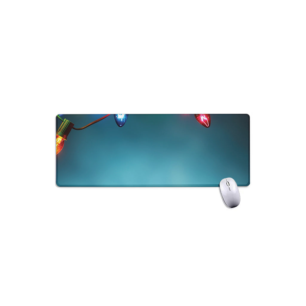 LED Christmas String Lights Print Extended Mouse Pad