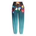 LED Christmas String Lights Print Fleece Lined Knit Pants