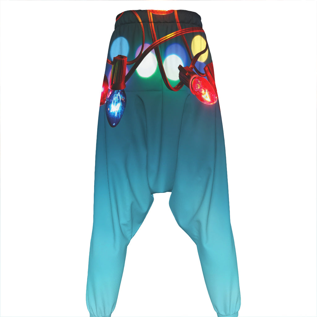 LED Christmas String Lights Print Hammer Pants