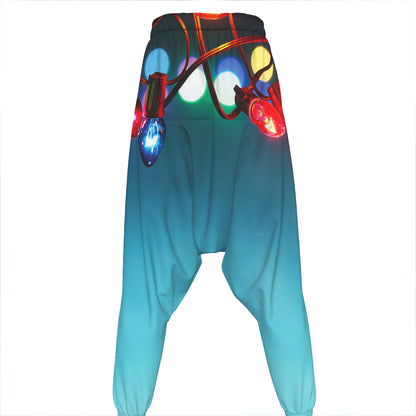 LED Christmas String Lights Print Hammer Pants