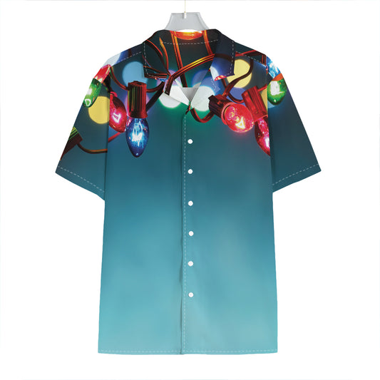 LED Christmas String Lights Print Hawaiian Shirt