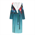 LED Christmas String Lights Print Hooded Bathrobe