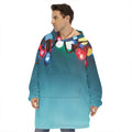LED Christmas String Lights Print Hoodie Blanket